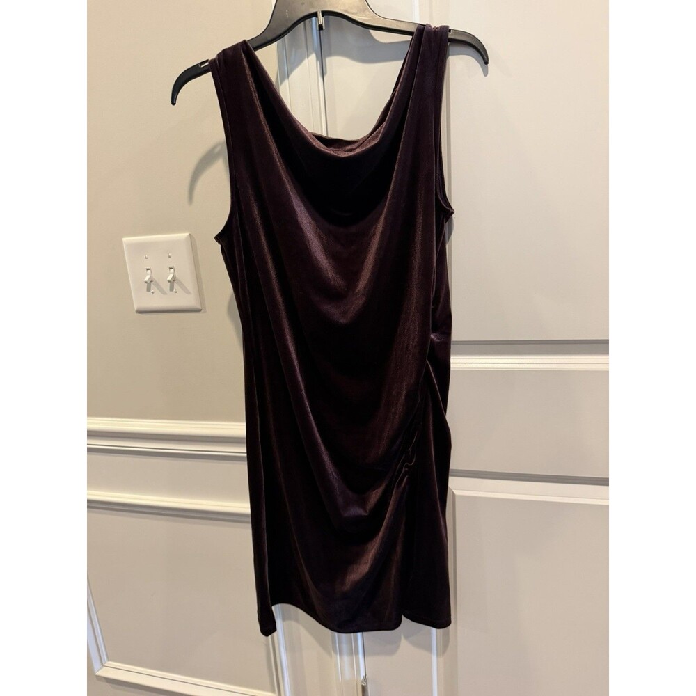 Old Navy Women’s Brown Velvet Dress Size Large Ruched Side